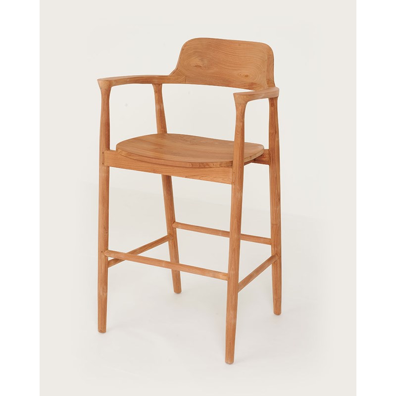 Singo - chaise de bar en teck massif