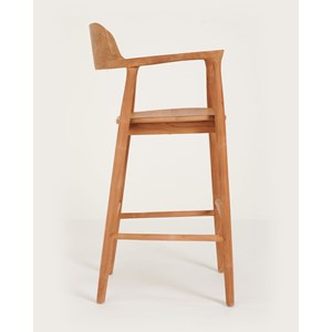 Singo - chaise de bar en teck massif