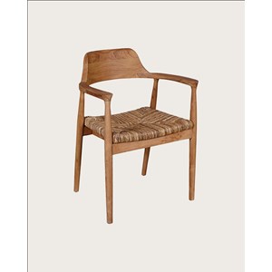Zaha - lot de 2 chaises en teck massif et paille