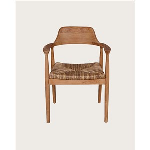 Zaha - lot de 2 chaises en teck massif et paille