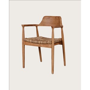 Zaha - lot de 2 chaises en teck massif et paille