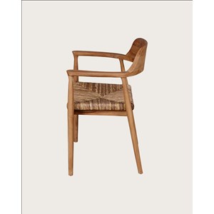 Zaha - lot de 2 chaises en teck massif et paille