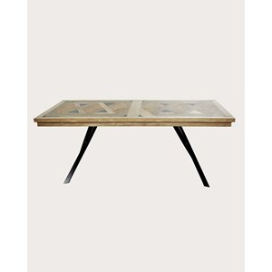 Bucarest - table repas en manguier massif marqueté l200 cm 10 pers.