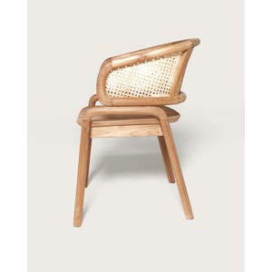 Moon - chaise en teck massif et cannage rotin