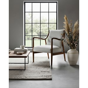Ambre - fauteuil en bois massif chêne et en lin