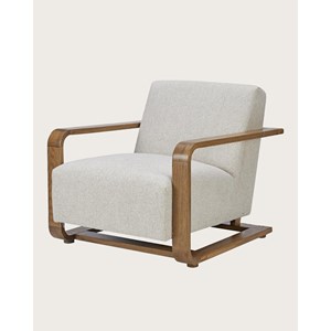 Rima - fauteuil en bois massif chêne et en lin