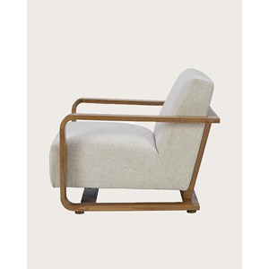 Rima - fauteuil en bois massif chêne et en lin