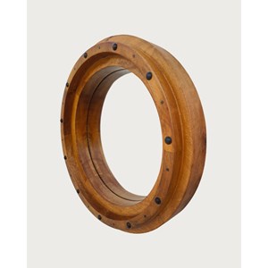 Boïa - miroir hublot en bois massif de manguier