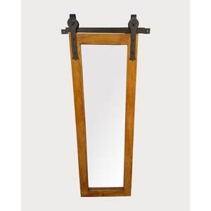 Zara - miroir mural rectangulaire en bois massif et métal