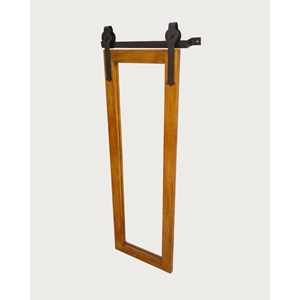 Zara - miroir mural rectangulaire en bois massif et métal