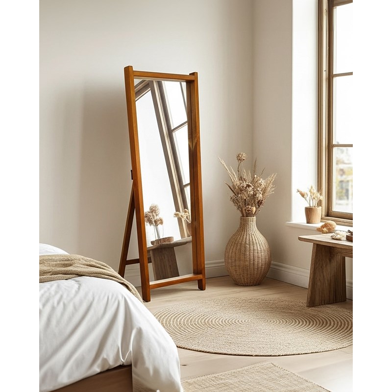 Vivo - miroir sur pied en bois massif de manguier