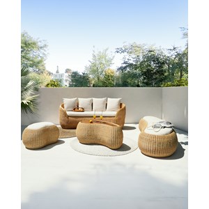 Banua - salon de jardin en rotin tressé 5 places
