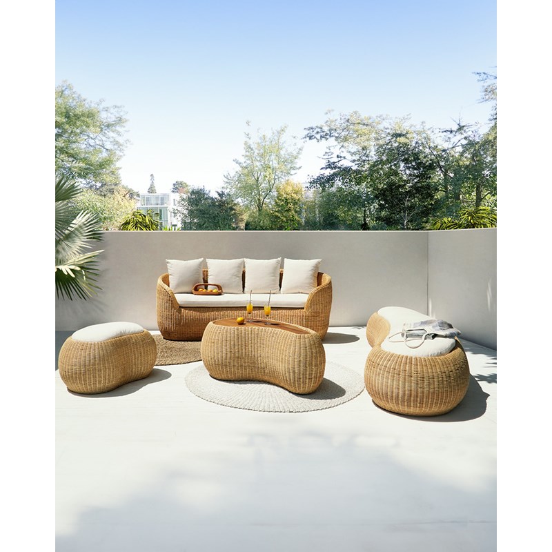 Banua - salon de jardin en rotin tressé 5 places