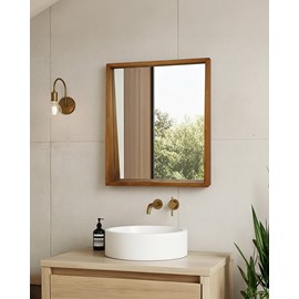 Rovio - grand miroir mural rectangulaire en bois de manguier