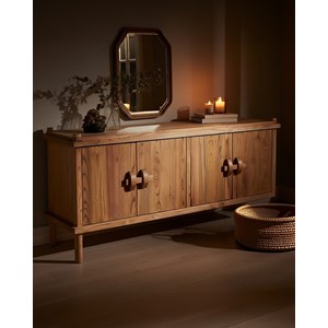 Nara- buffet bas en bois massif de teck 190 cm - style asiatique