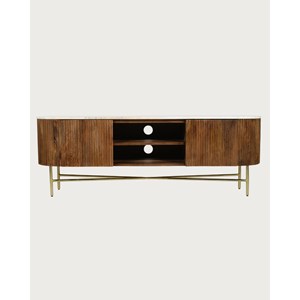 Céline - meuble tv en bois avec plateau marbre 150 cm