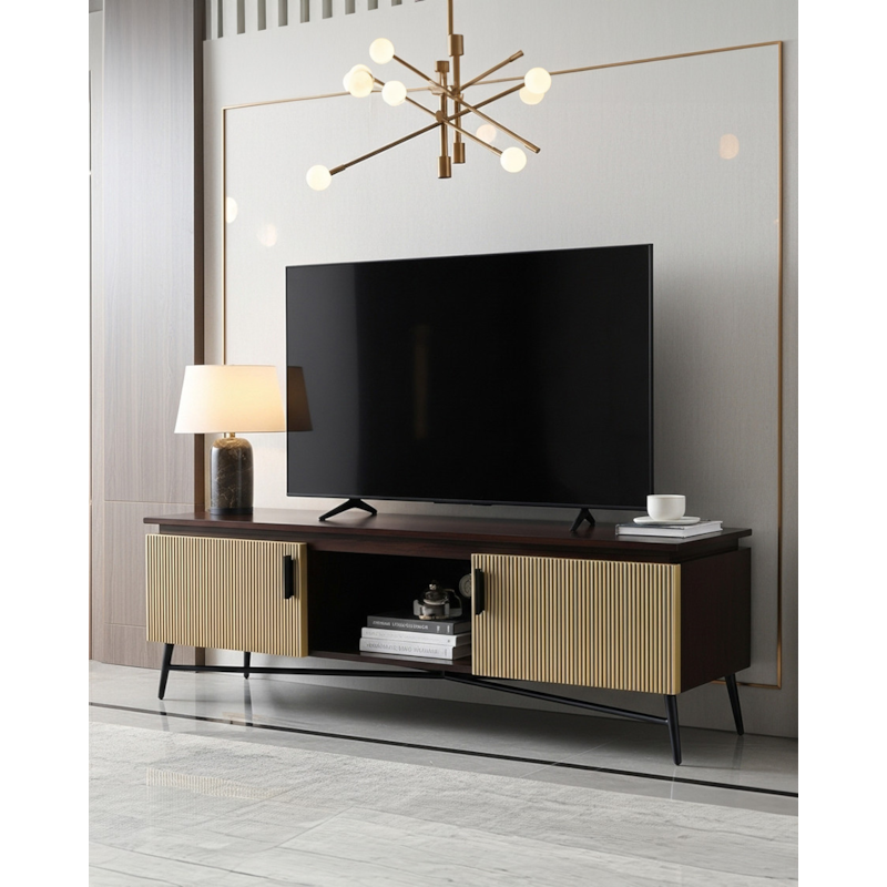 Uniqka - Moon - meuble tv finition laiton vieilli 145 cm