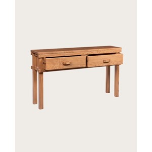 Nara- console en bois avec 2 tiroirs 130 cm
