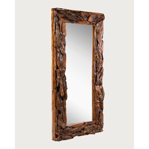 Boima - miroir en bois de teck finition antique