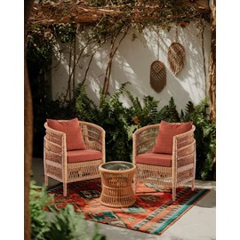 Lusso - fauteuil de jardin en rotin, coussin amovible