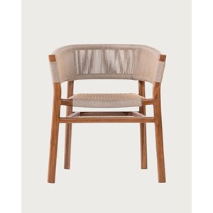 Kanoa - chaise en teck massif et corde beige