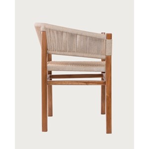 Kanoa - chaise en teck massif et corde beige