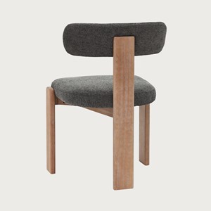 Elani - lot de 2 chaises salle à manger en tissu gris piétement en bois