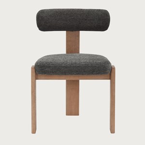 Elani - lot de 2 chaises salle à manger en tissu gris piétement en bois