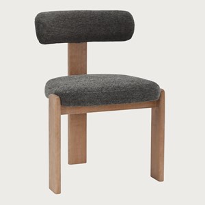 Elani - lot de 2 chaises salle à manger en tissu gris piétement en bois
