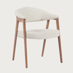 Soria - lot de 2 chaises salle à manger en tissu beige piétement finition bois