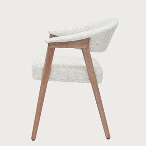 Soria - lot de 2 chaises salle à manger en tissu beige piétement finition bois