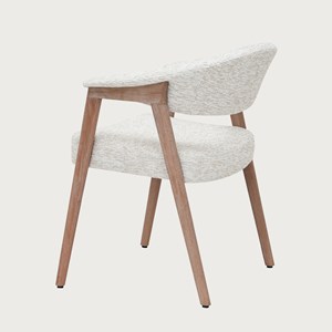 Soria - lot de 2 chaises salle à manger en tissu beige piétement finition bois