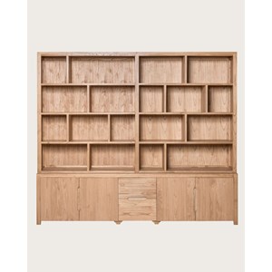 Orlya -  grande bibliothèque en bois massif de mindi