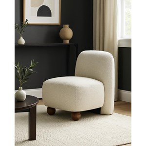 Oslo - fauteuil design en tissu beige