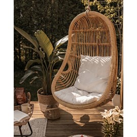 Marbella - fauteuil oeuf suspendu en rotin tressé