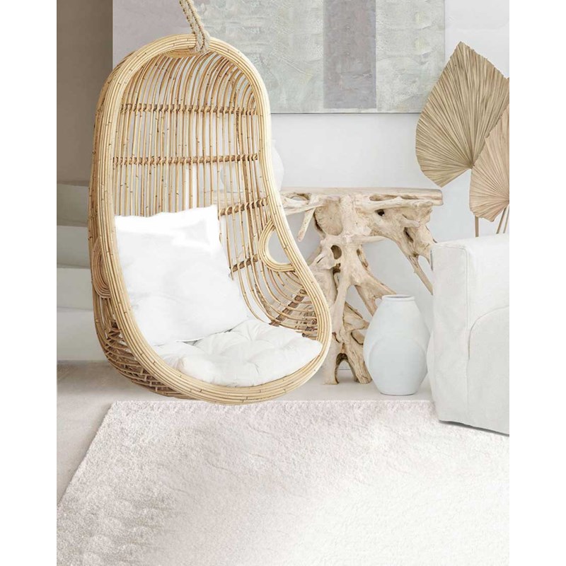 Uniqka - Marbella - fauteuil oeuf suspendu en rotin tressé