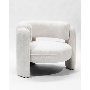 Aéla - fauteuil cocooning en tissu bouclettes beige