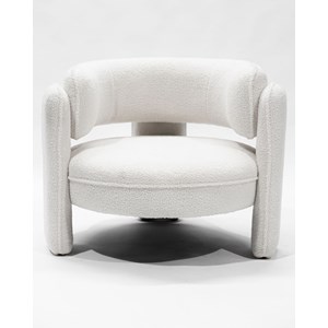 Aéla - fauteuil cocooning en tissu bouclettes beige