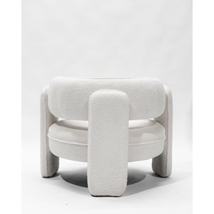 Aéla - fauteuil cocooning en tissu bouclettes beige
