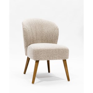 Perla - lot de 2 chaises de repas en tissu beige au design incurvé