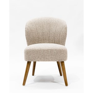 Perla - lot de 2 chaises de repas en tissu beige au design incurvé