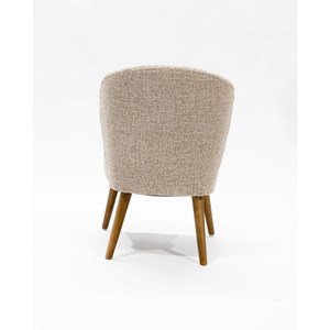 Perla - lot de 2 chaises de repas en tissu beige au design incurvé