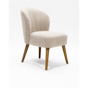 Perla - lot de 2 chaises de repas en tissu beige au design incurvé