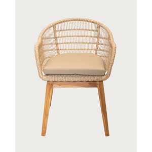 Maelie - lot de 2 chaises maelie en teck massif et corde beige