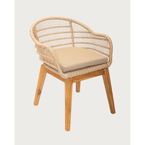 Maelie - lot de 2 chaises maelie en teck massif et corde beige