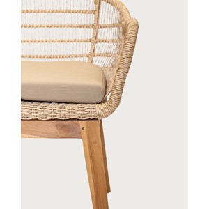 Maelie - lot de 2 chaises maelie en teck massif et corde beige