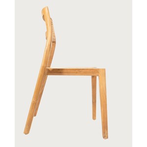 Canopée - lot de 2 chaises salle à manger en bois de teck massif et rotin