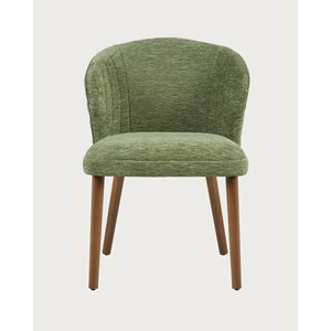 Molo vert - lot de 2 chaises repas en tissu vert avec pieds en bois