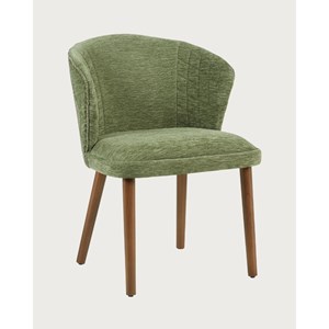 Molo vert - lot de 2 chaises repas en tissu vert avec pieds en bois