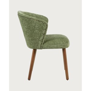 Molo vert - lot de 2 chaises repas en tissu vert avec pieds en bois